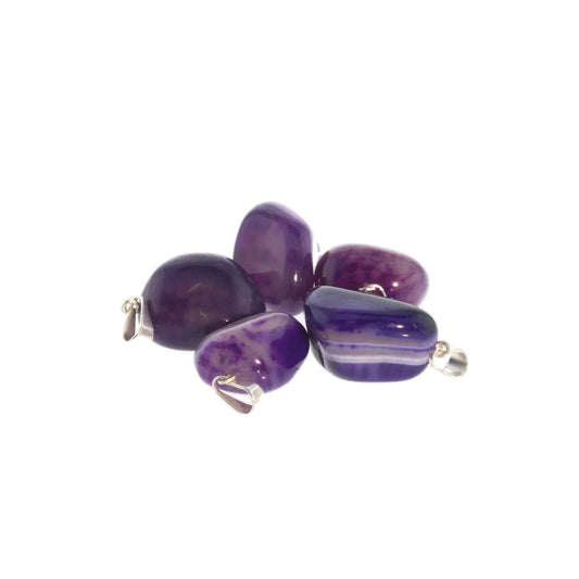 Agate Purple Tumbled Pendants