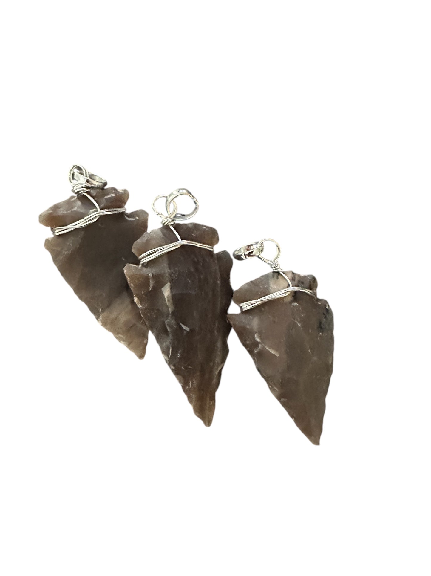 Arrowhead Jasper Wire Pendants (1.5")