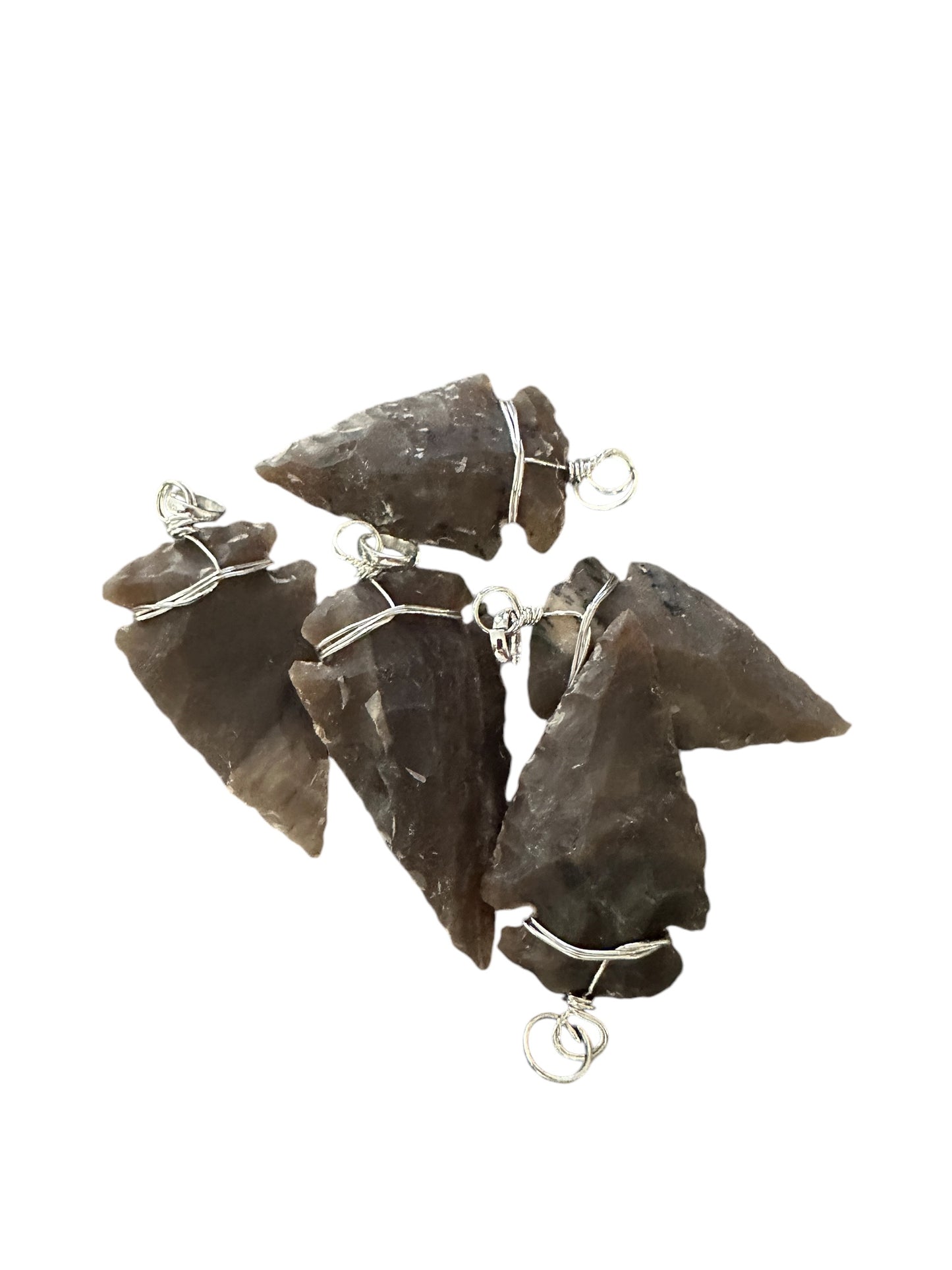 Arrowhead Jasper Wire Pendants (1.5")