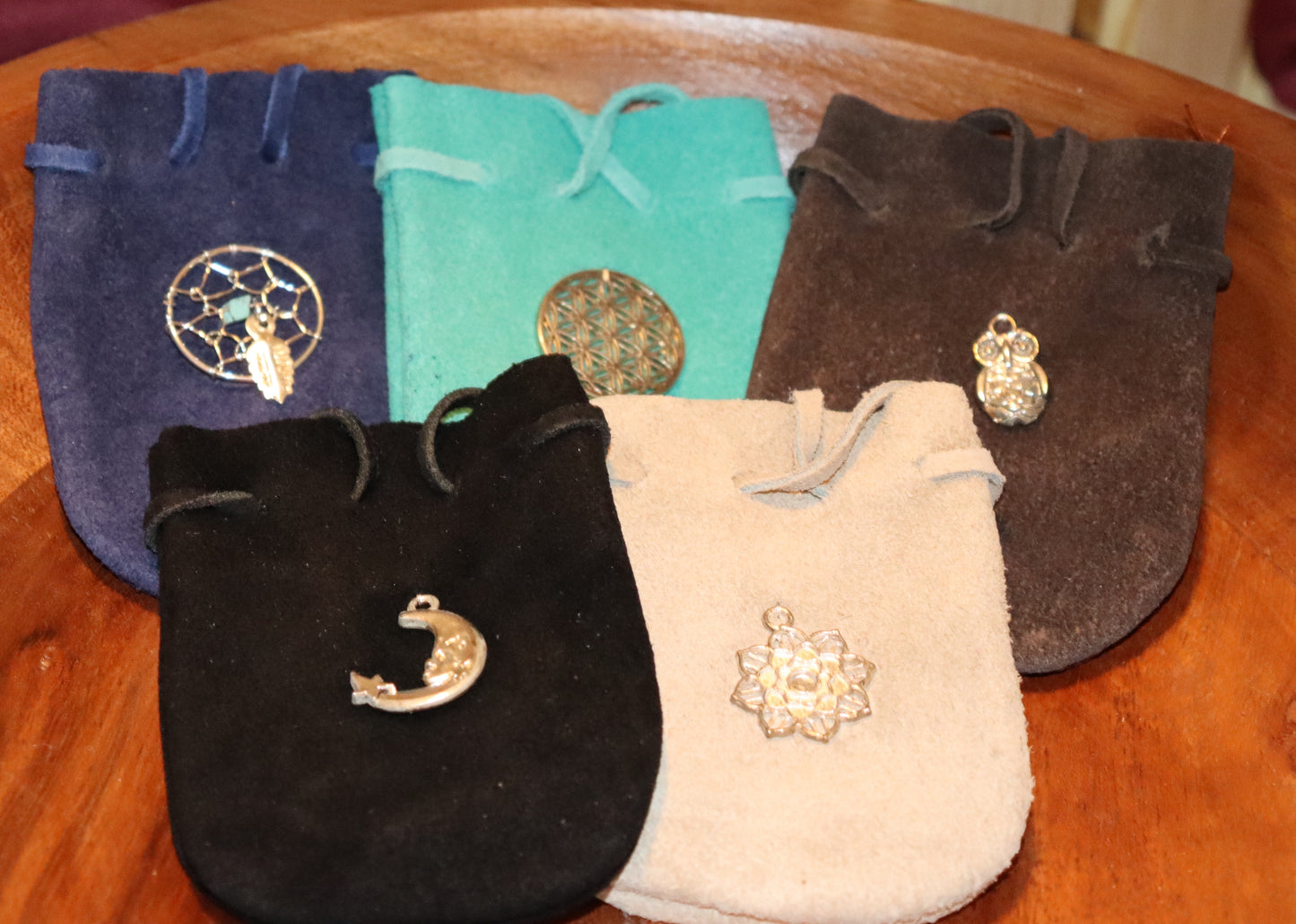 Suede Rounded Pouch (3.25" x 2.75")