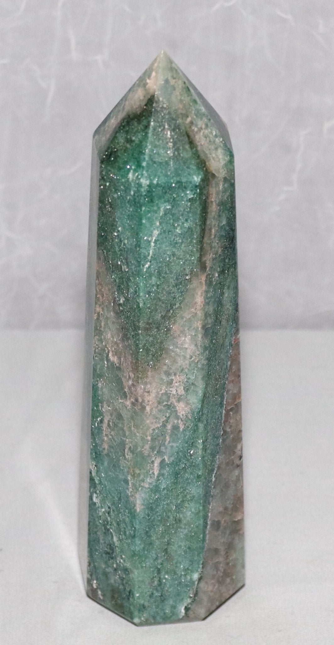 Aventurine , Green with Quartz (6-7")