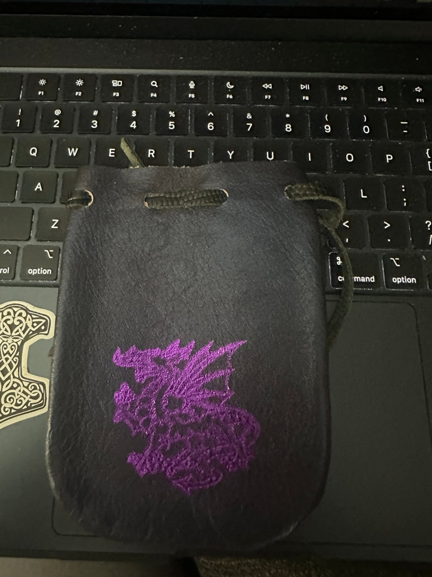 Dragon Imprint Leather Pouch