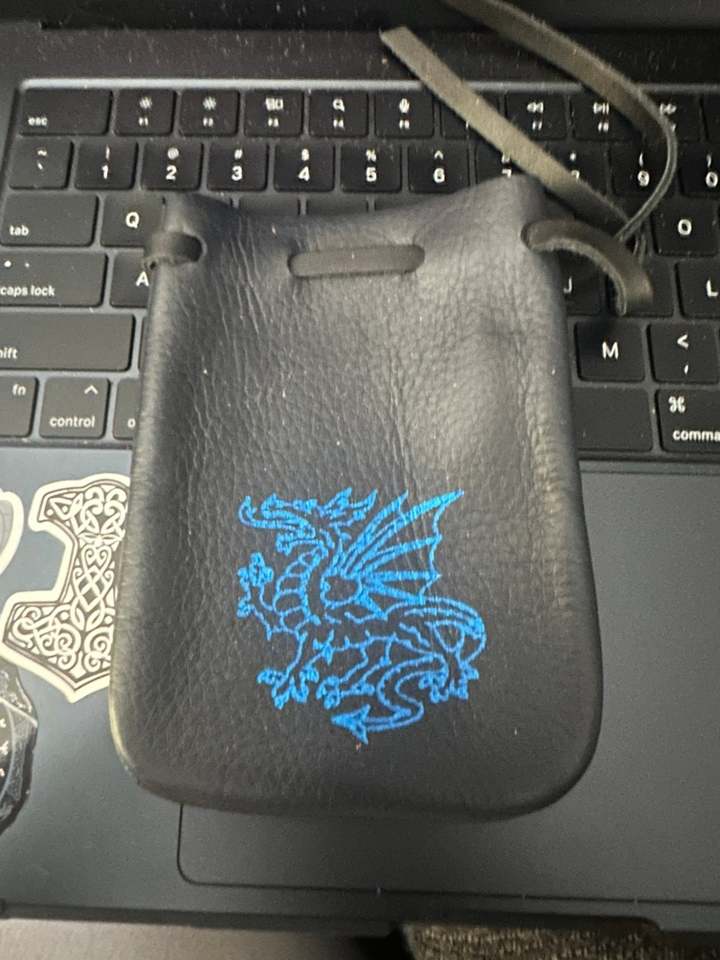 Dragon Imprint Leather Pouch