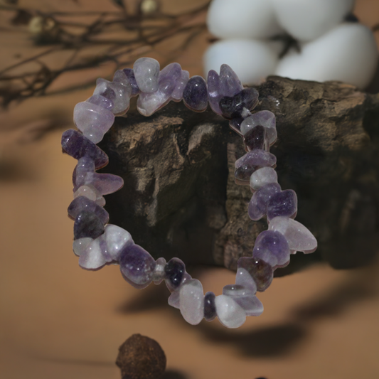 Amethyst Chip Bracelet 7.5"