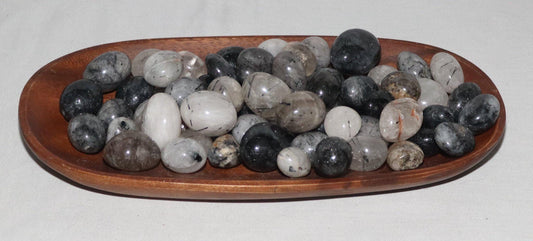 Quartz with Black Tourmaline Tumble Store