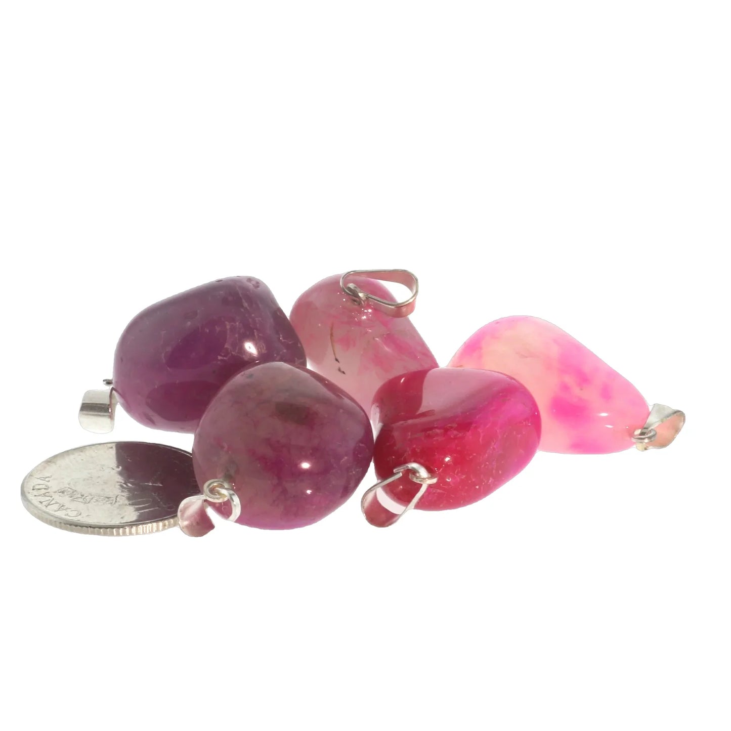 Agate Pink Tumbled Pendants