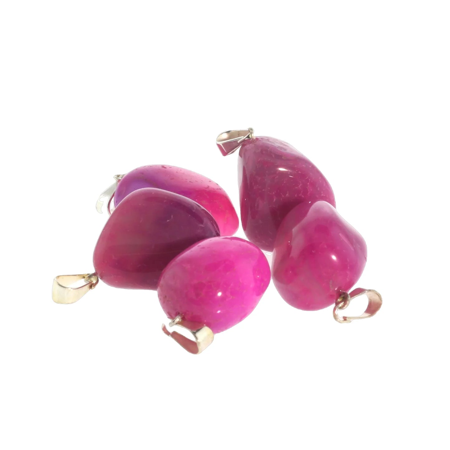 Agate Pink Tumbled Pendants