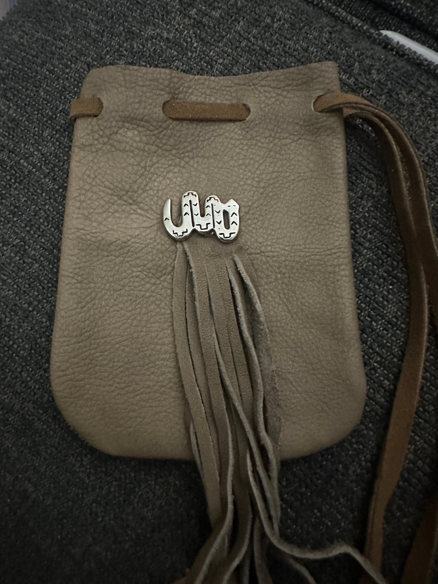 Medium Leather /Suede with Fringe Medicine Bag