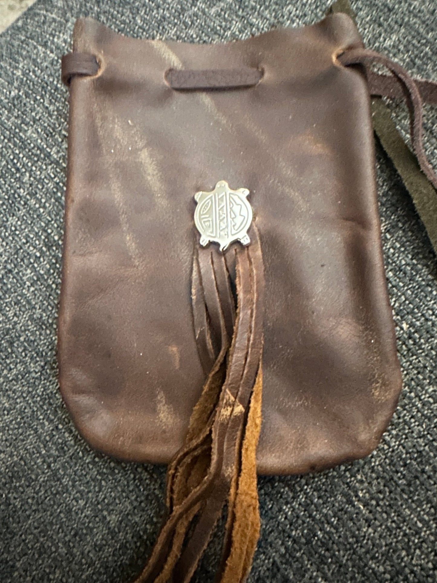 Medium Leather /Suede with Fringe Medicine Bag