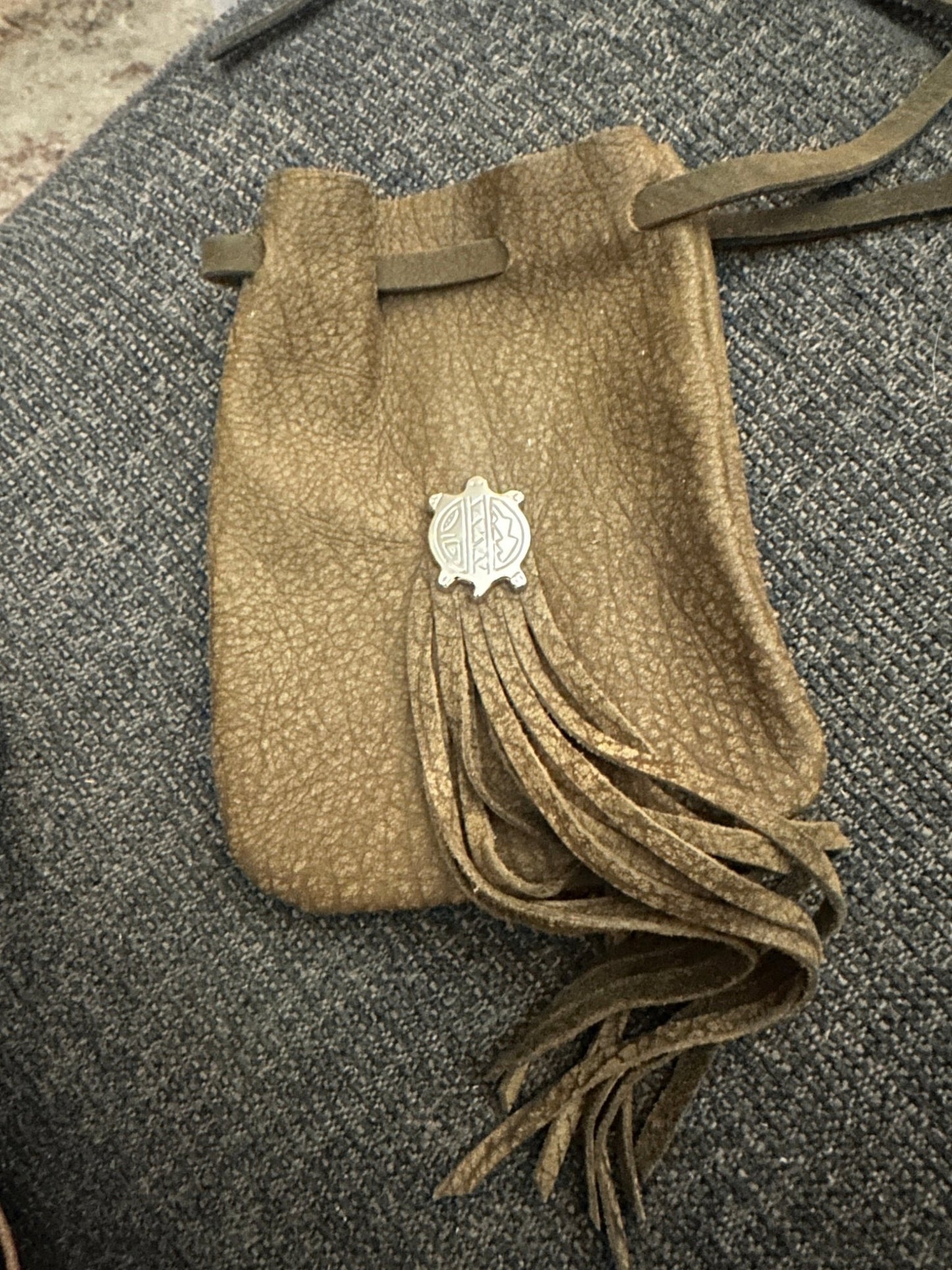 Medium Leather /Suede with Fringe Medicine Bag