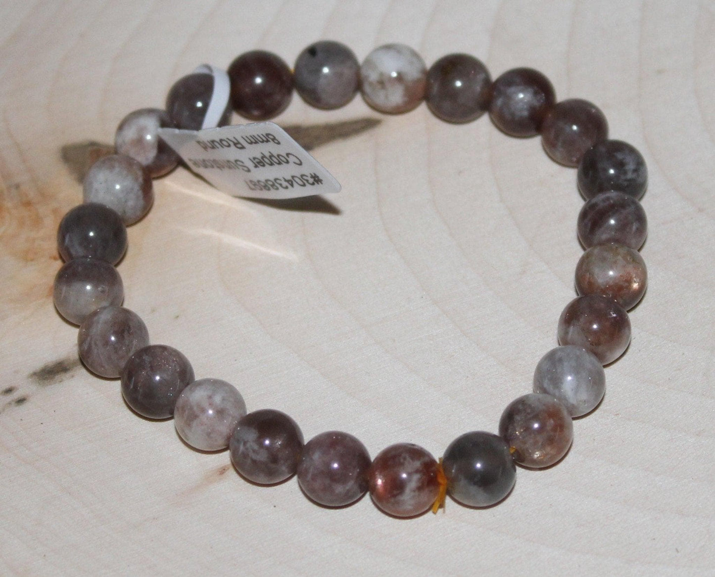 Peach and Black Moonstone Bracelet 8mm