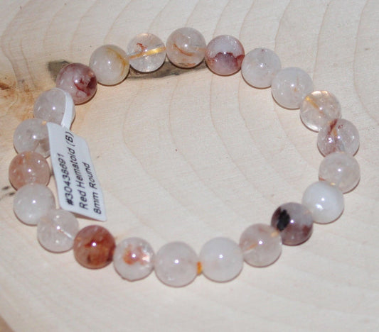 Red Hematoid Quartz Bracelet 8mm