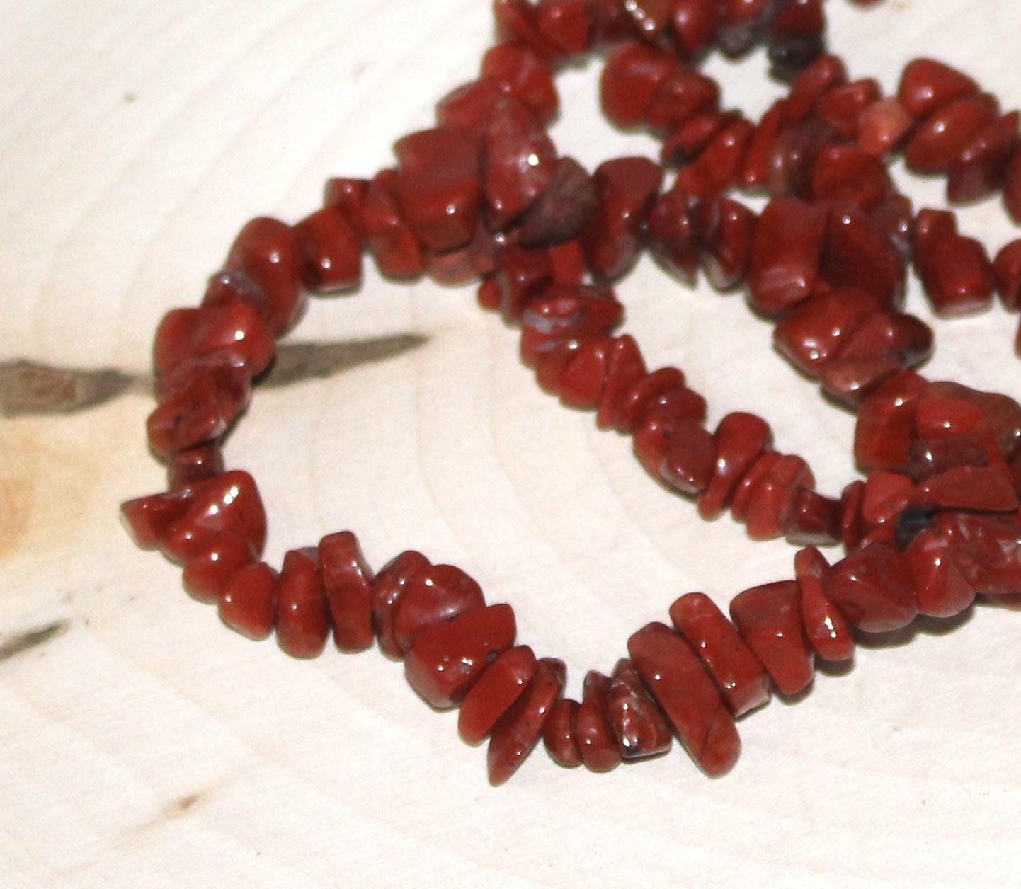 Red Jasper Chip Bracelet 7.5&quot;