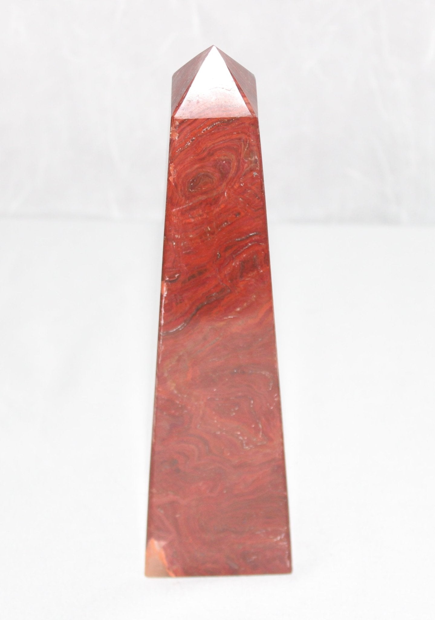 Red Silver Leaf Jasper Obelisk