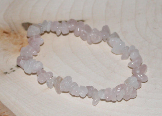 Rose Quartz Chip Bracelet 7.5&quot;