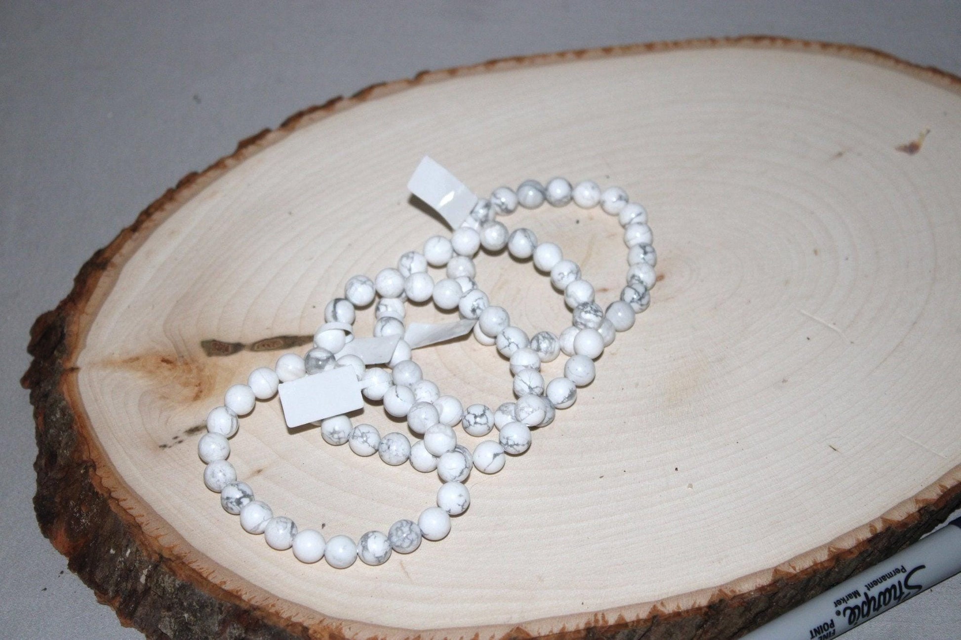 White Howlite Bracelet 8mm