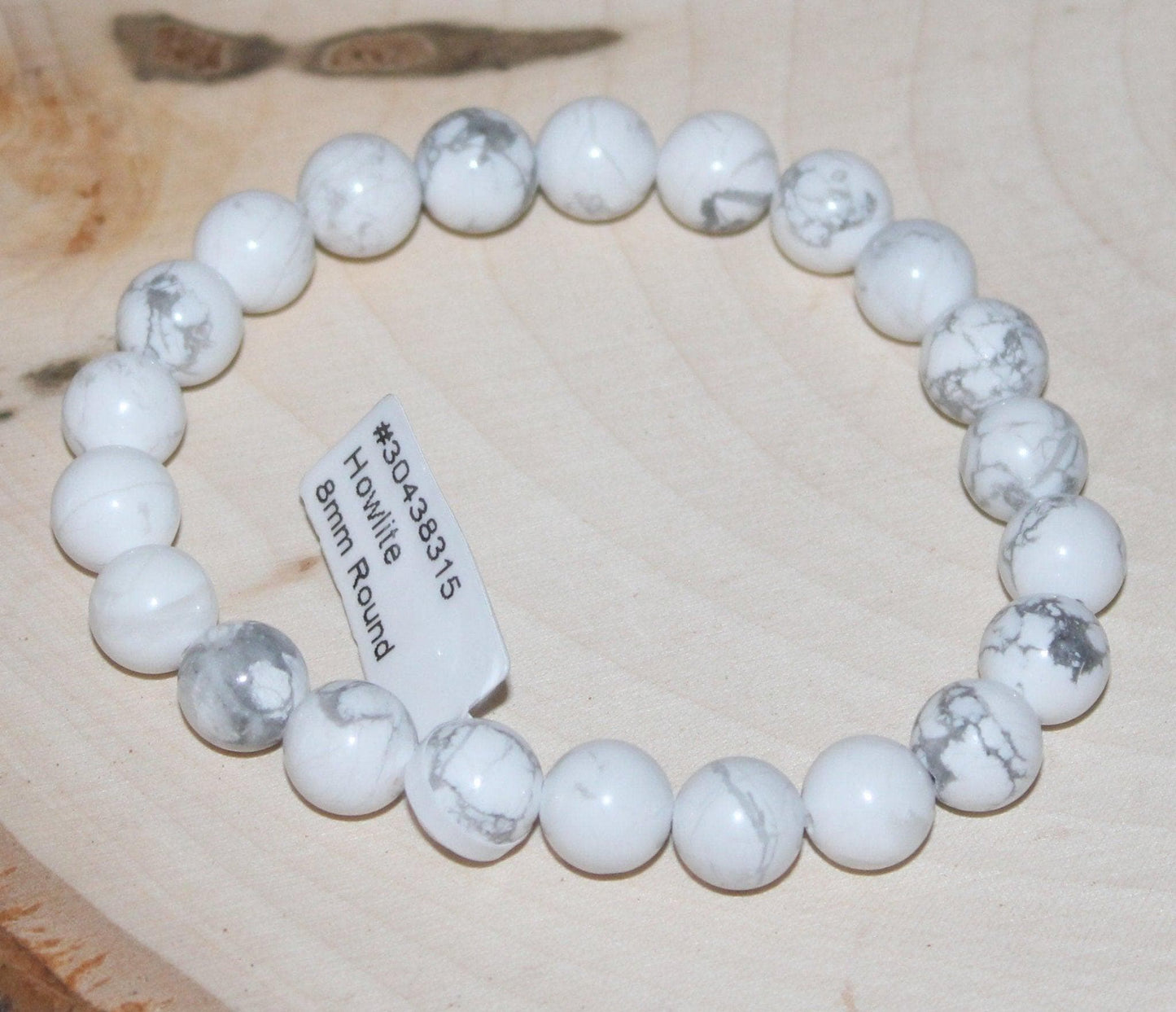 White Howlite Bracelet 8mm