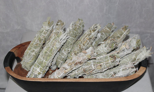 White Sage Organic and Local Smudge Stick 6"