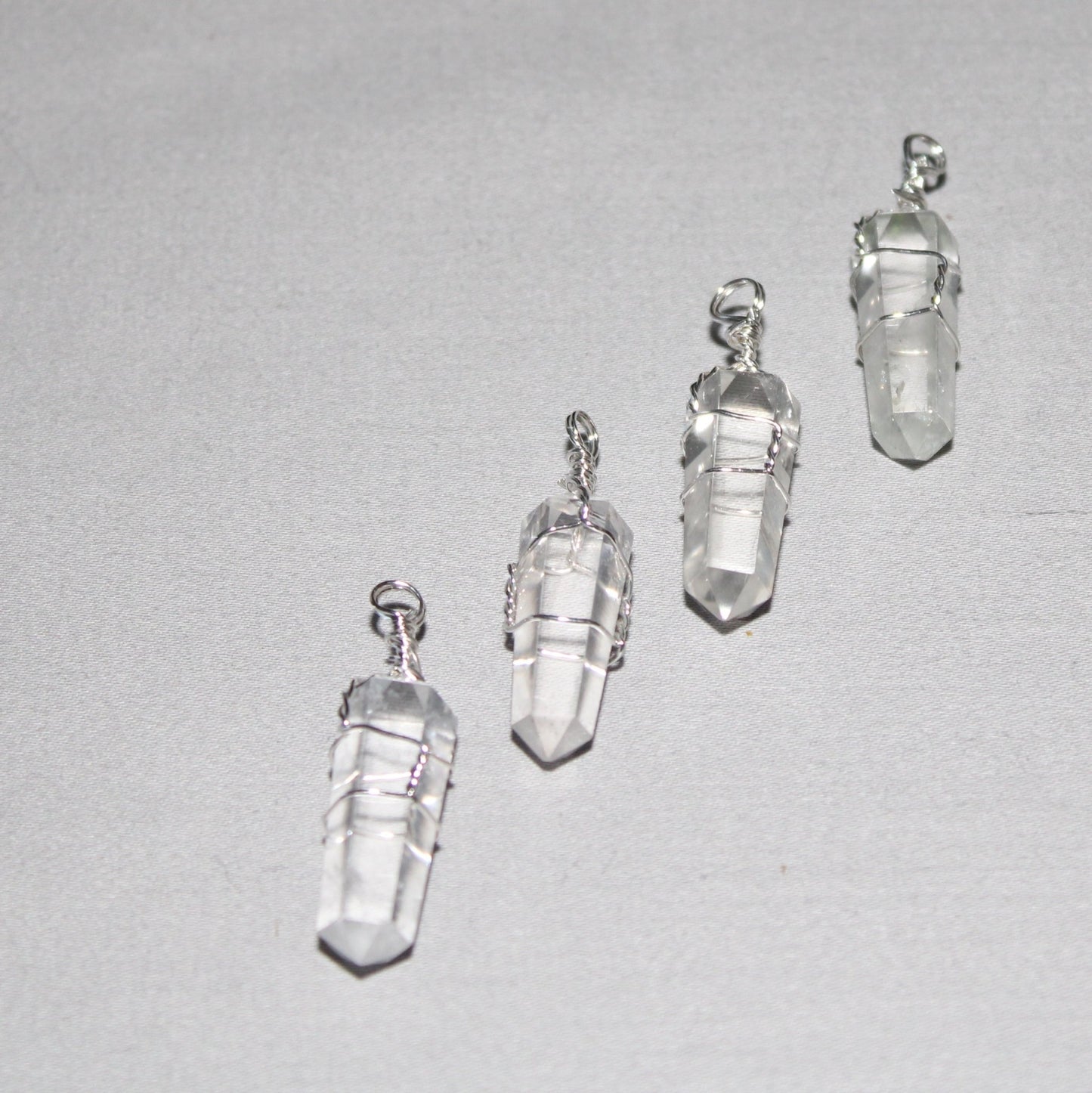 Wire Wrapped Crystal Quartz 1.5 to 1.75"L