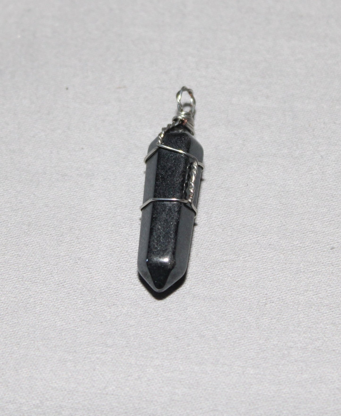 Wire Wrapped Hematite Pendant 1.5 to 1.75"L