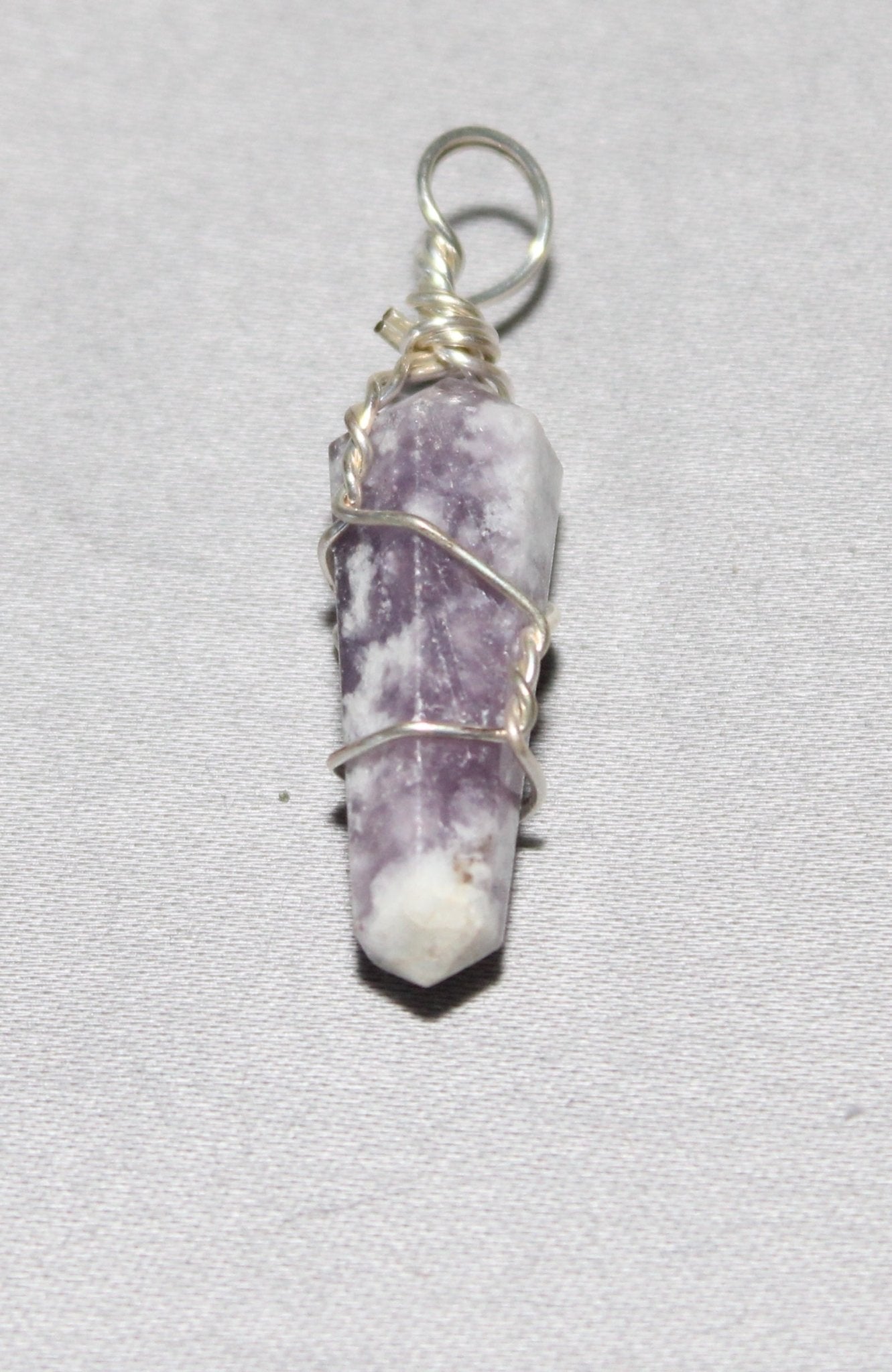 Wire Wrapped Lepidolite Jasper Pendants 1.5"L